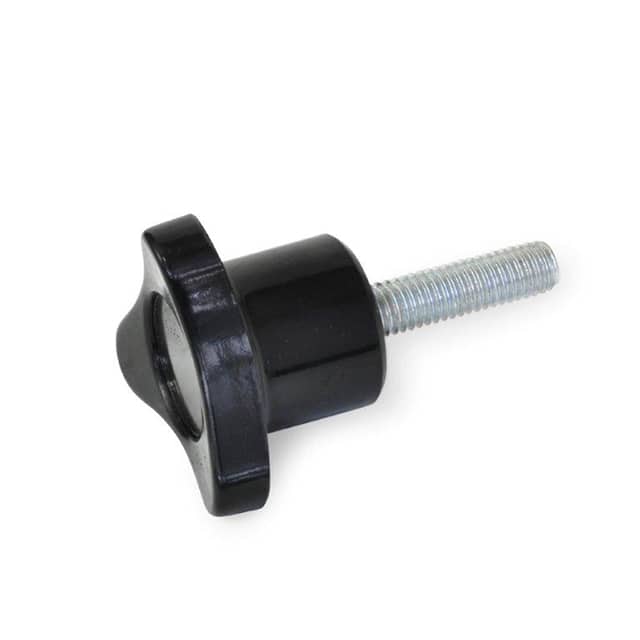6110015 PLASTIC 3-LOBED KNOB, STEEL STUD