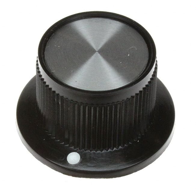 PK70B1/4 KNOB KNURLED W/SKRT 0.250" PLAST