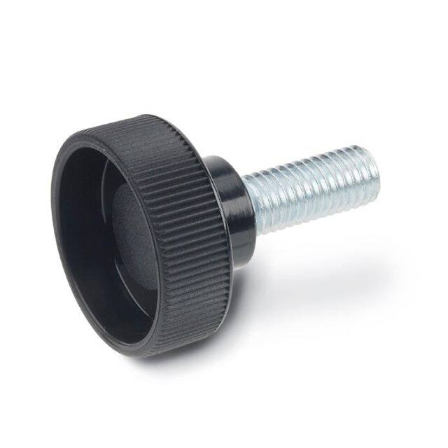 421-10X32-3/8 PLASTIC KNURLED SCREW, STEEL