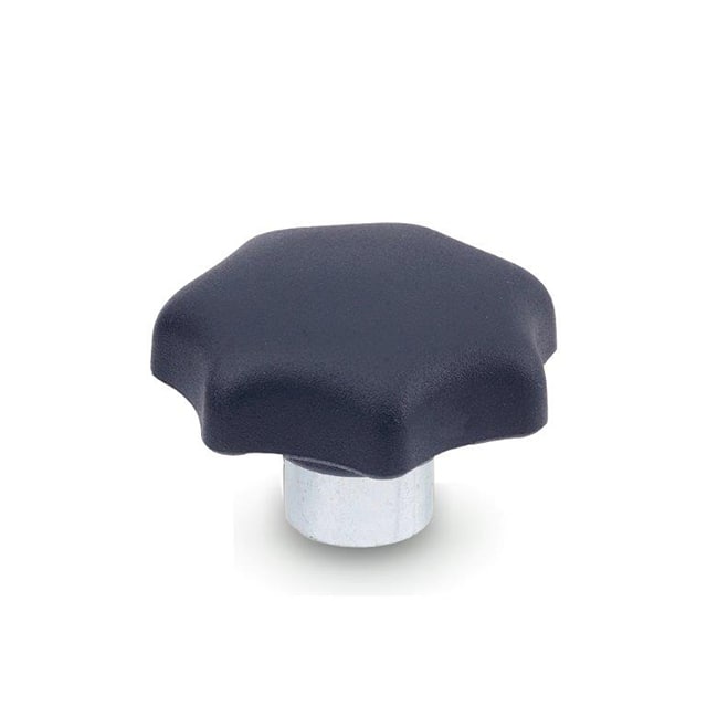 6NP92/E PLASTIC STAR KNOB, STEEL HUB