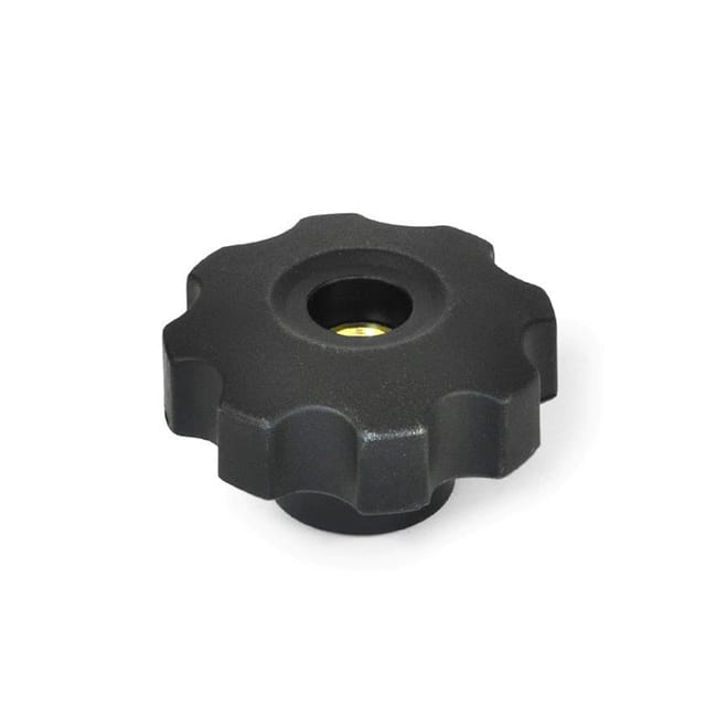 6303205 PLASTIC 8-LOBED KNOB, BRASS