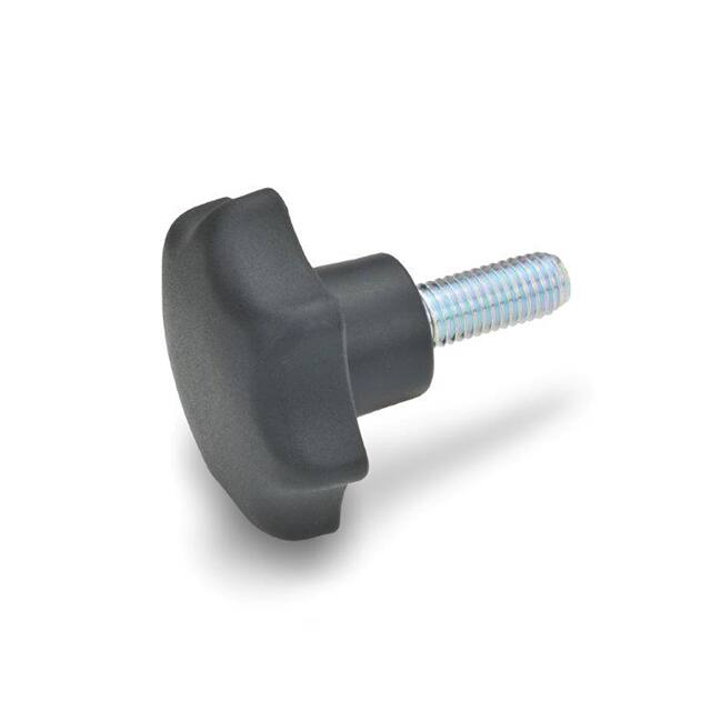 6336.4-ST-50-M10-40 PLASTIC STAR KNOB, STEEL STUD