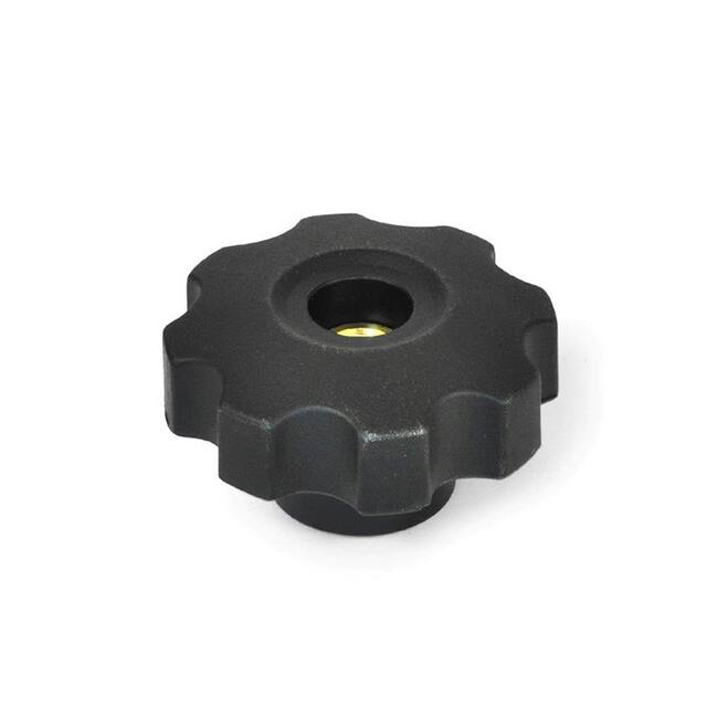 6303235 PLASTIC 8-LOBED KNOB, BRASS