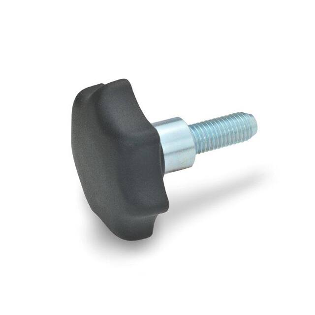 6336.4-TE-40-M8-16 PLASTIC STAR KNOB, STEEL STUD