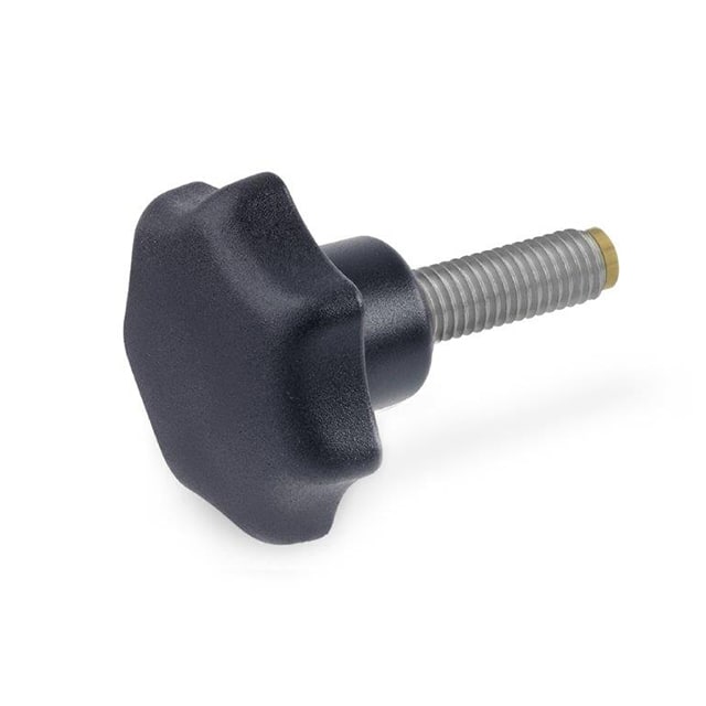 6336.10-25-M5-15-MS PLASTIC STAR KNOB, THREADED STUD