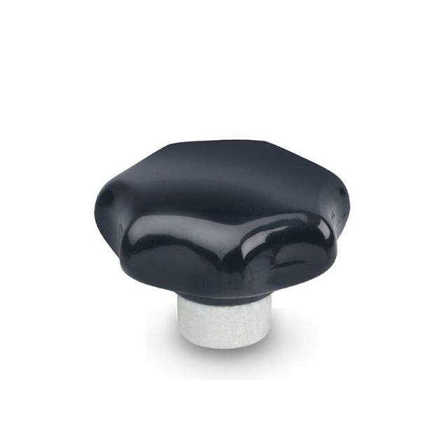 8NC90/E PLASTIC STAR KNOB, STEEL HUB