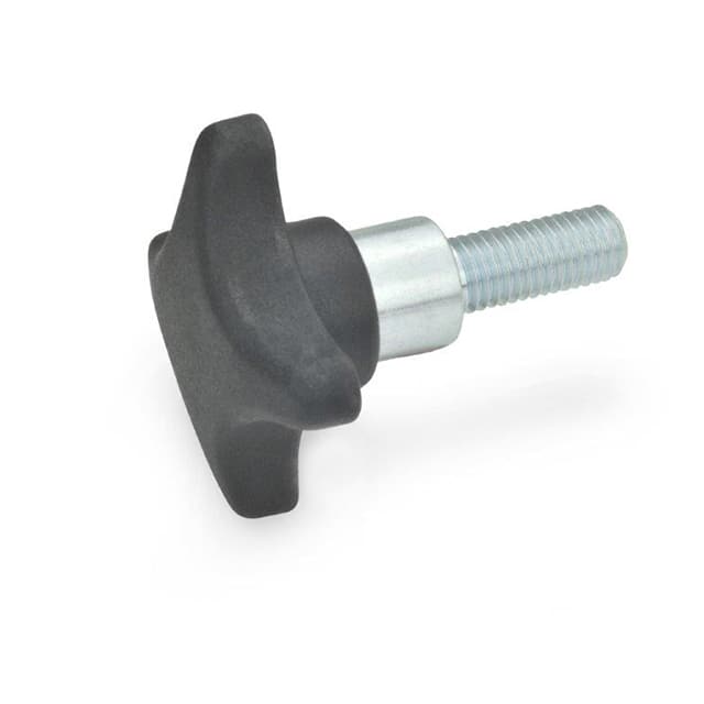 6335.4-TE-32-M6-45 PLASTIC STAR KNOB, STEEL STUD