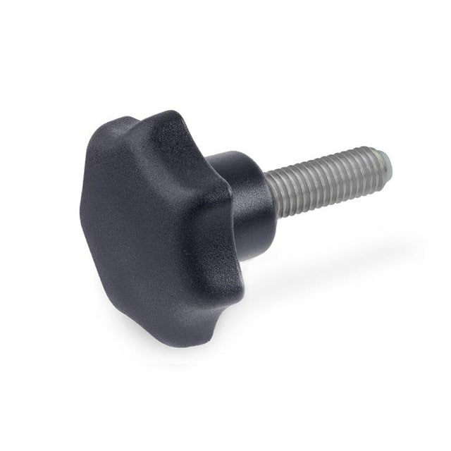 6336.10-40-M8-20-KU PLASTIC STAR KNOB, THREADED STUD