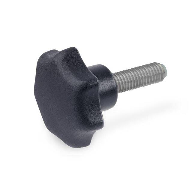 6336.10-40-M8-50-KU PLASTIC STAR KNOB, THREADED STUD