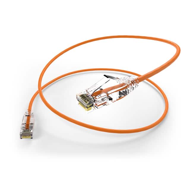 CS6-02F-ORG CABLE MOD 8P8C PLUG TO PLUG 2'