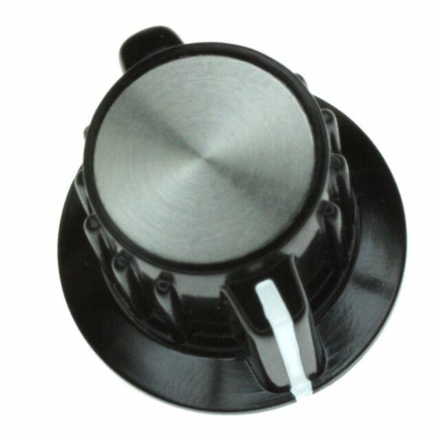 PKAP70B1/4 KNOB RIBBED W/SKIRT 0.250" PLAST