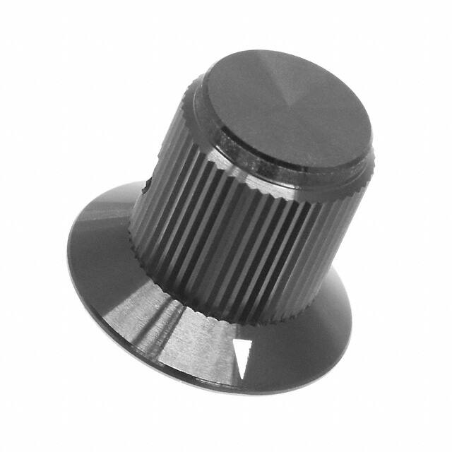 KNS501B1/8 KNOB KNURLED W/SKRT 0.126" METAL