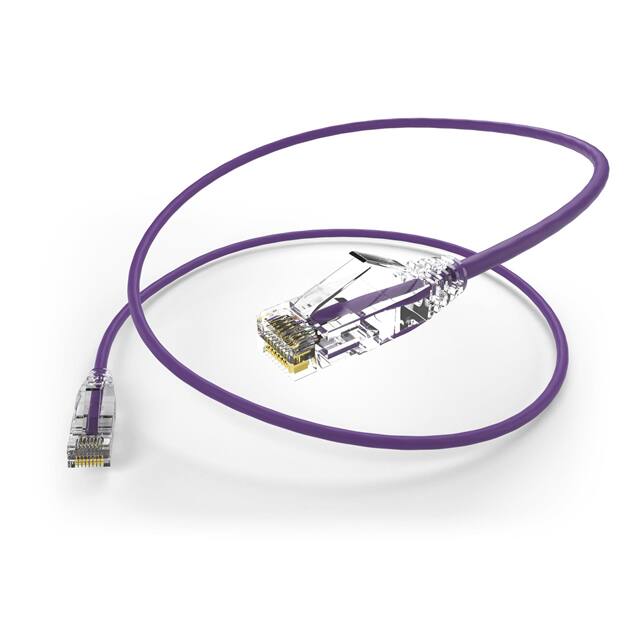 CS6A-02F-PUR CABLE MOD 8P8C PLUG TO PLUG 2'