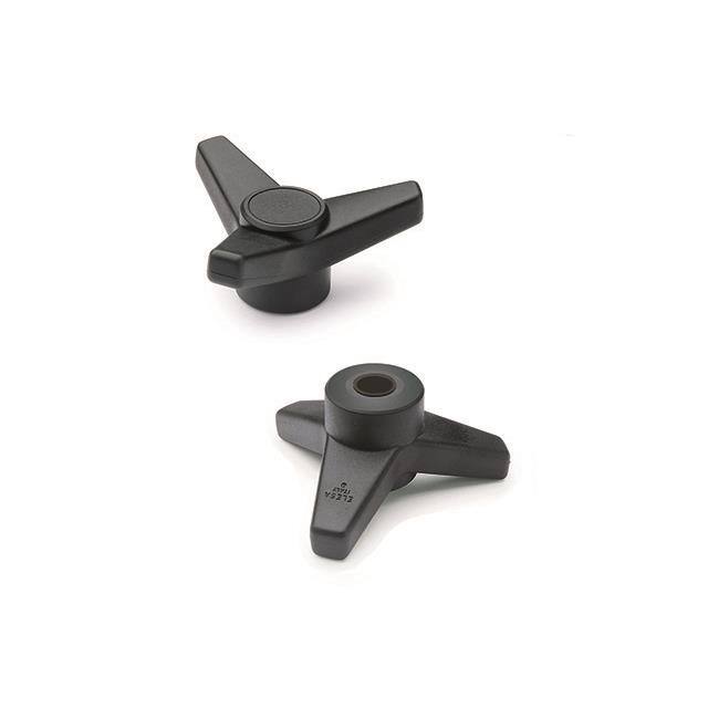 65672 VB.639-A, THREE-ARM KNOBS, BLACK