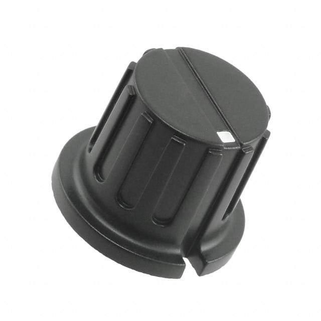 PKX60B1/4 KNOB RIBBED W/SKIRT 0.250" PLAST