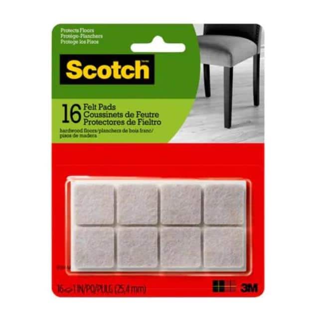 SP844-NA SCOTCH FELT PADS BEIGE SQUARE