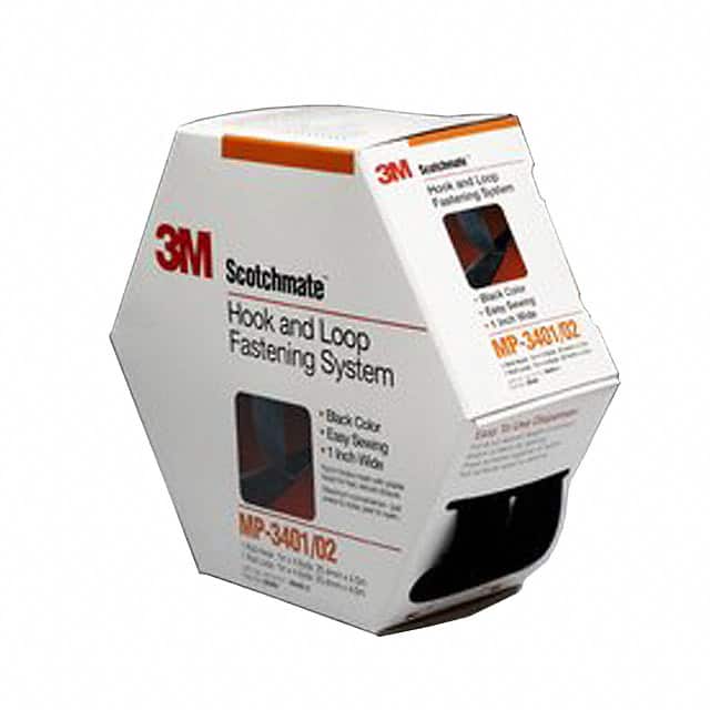 MP-3401/02 BLACK HOOK & LOOP 1"X4.9YD BLK SEW-ON