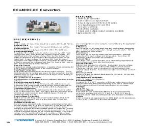 DCD40B The SL Power Electronics DCD40B is a 40W DC DC converter with triple outputs of 5.1V, 15V, and -15V. It features an input voltage range of 18-32 Vdc and an operating temperature range of 0-50°C.