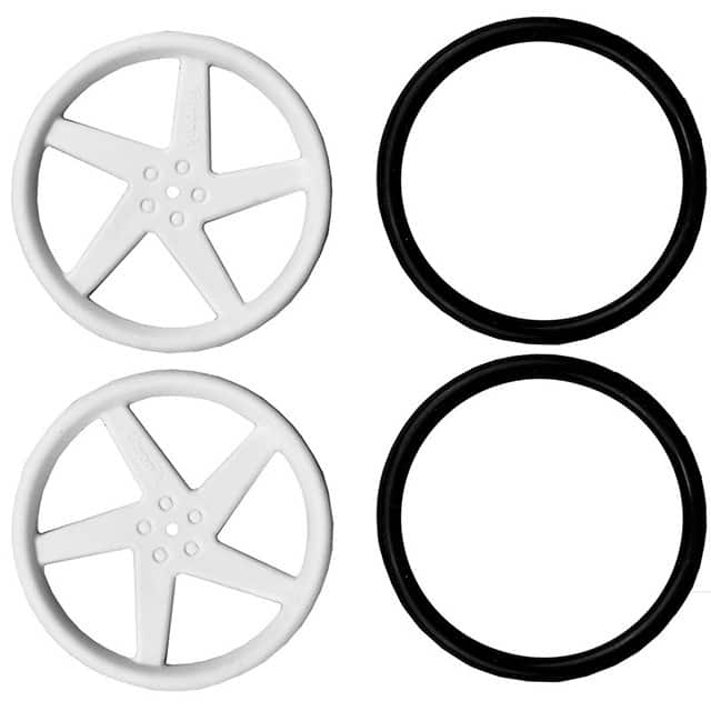 2593-SV WHITE 5-SPOKE SERVO WHEEL PAIR