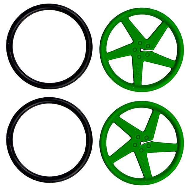 2593-D GREEN 5-SPOKE SERVO WHEEL PAIR