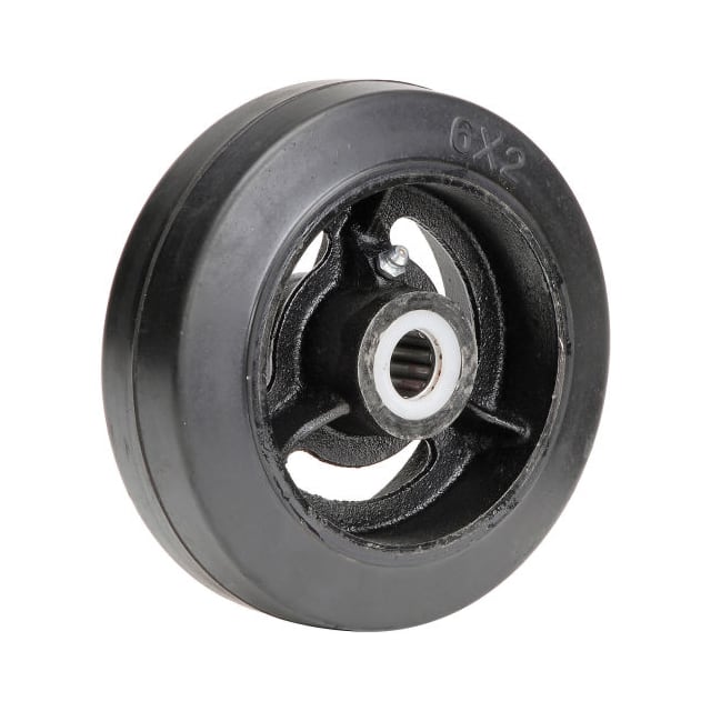 CW-620-MORRB 6X2" MOLD-ON RUBBER WHEEL, 3/4"