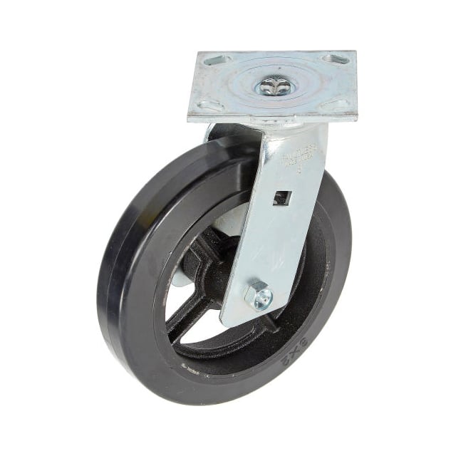 1418-8 SWIVEL PLATE CASTER, 8" MOLD-ON