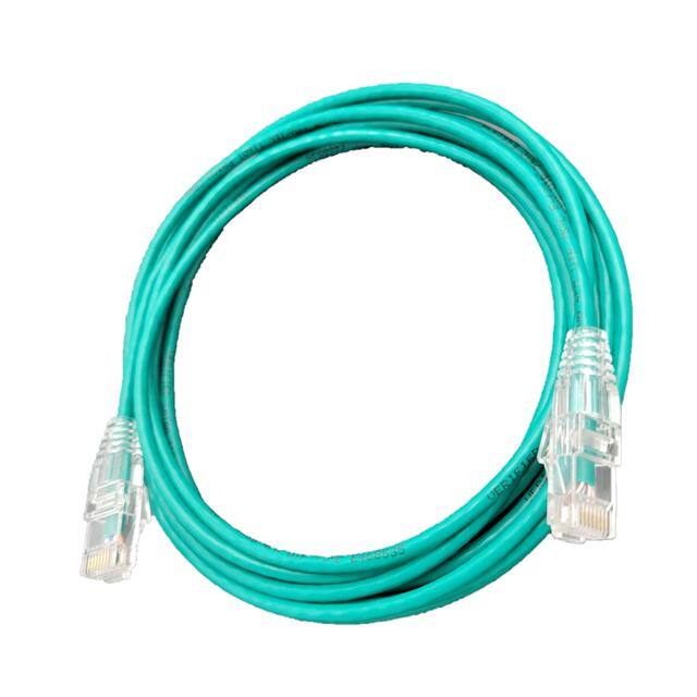 E09-007G-SLIM 7' CAT 6A Slim 28AWG Green Cable