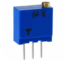 M64W104KB40 The Vishay Dale M64W104KB40 is a 100kΩ trimmer potentiometer with a 0.5W power rating and ±10% tolerance. It features a Cermet resistive element and PC pin termination.