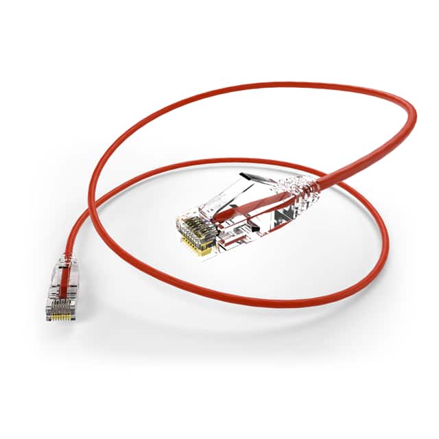 CS6A-15F-RED-RO CABLE MOD 8P8C PLUG TO PLUG 15'