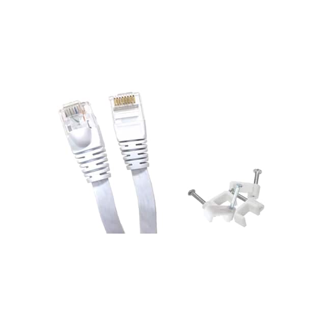 E08-100FL-W CABLE MOD 8P8C PLUG TO PLUG 100'