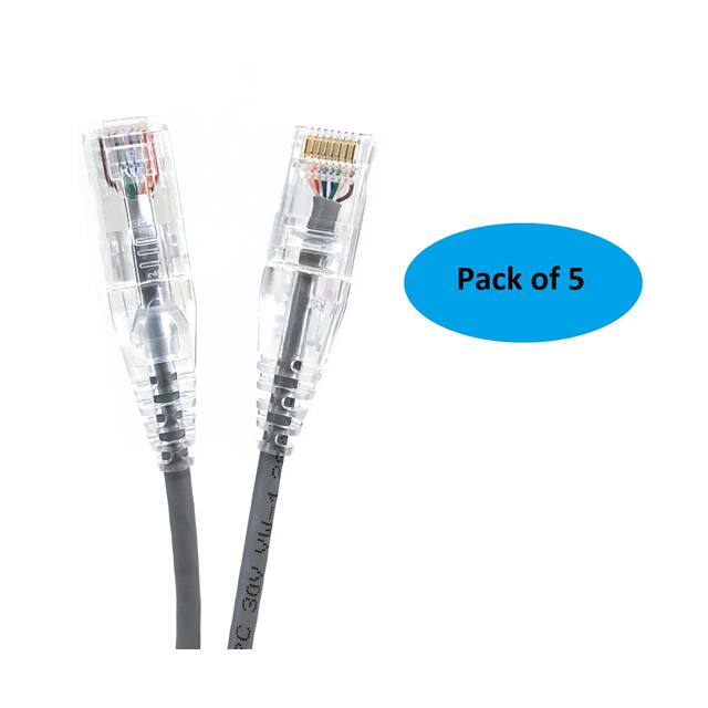 E08-014-SL5 CABLE MOD 8P8C PLUG-PLUG 14' 5PK