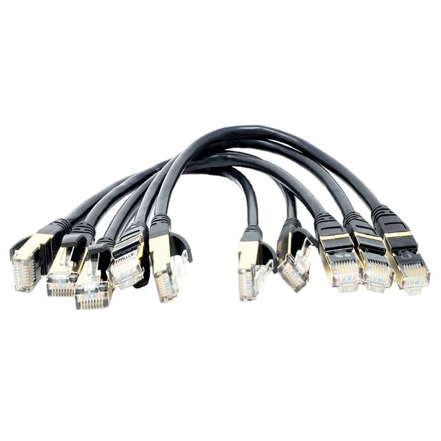 E12-001B-5 CAT8 25G/40G, Black, 5-Pack