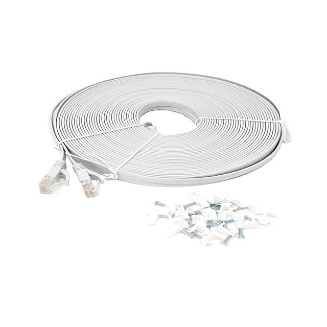 E08-075FL-W CABLE MOD 8P8C PLUG TO PLUG 75'