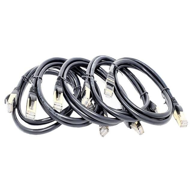E12-003B-5 CAT8 25G/40G, Black, 5-Pack