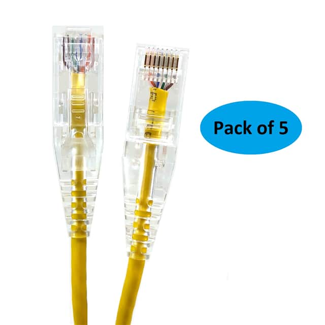 E08-025Y-SL5 CABLE MOD 8P8C PLUG-PLUG 25' 5PK