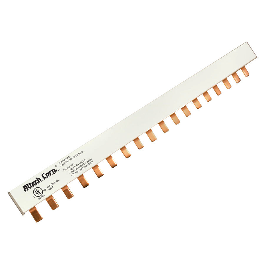 3P25U3/24 The Altech Corporation 3P25U3/24 is a bus bar designed for use with miniature molded circuit breakers. It features RoHS3 compliance and an MSL of 1 Unlimited.