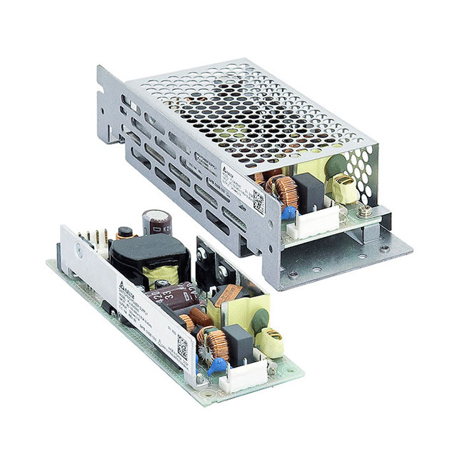 PJ-24V50WLNA The Delta Electronics PJ-24V50WLNA is an open frame AC/DC converter with a 24V output and 50W power rating. It features universal input voltage and chassis mount.