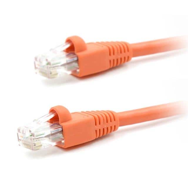 CAT5E-ORANGE-1FT CABLE MOD 8P8C PLUG TO PLUG 1'