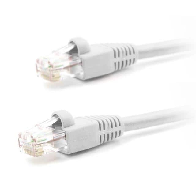 CAT6-WHITE-1FT CABLE MOD 8P8C PLUG TO PLUG 1'
