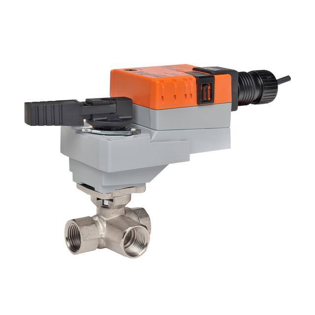 B325L+LRX24-3 BALL VALVE,1" ,3 WAY,11 CV,W/ NO