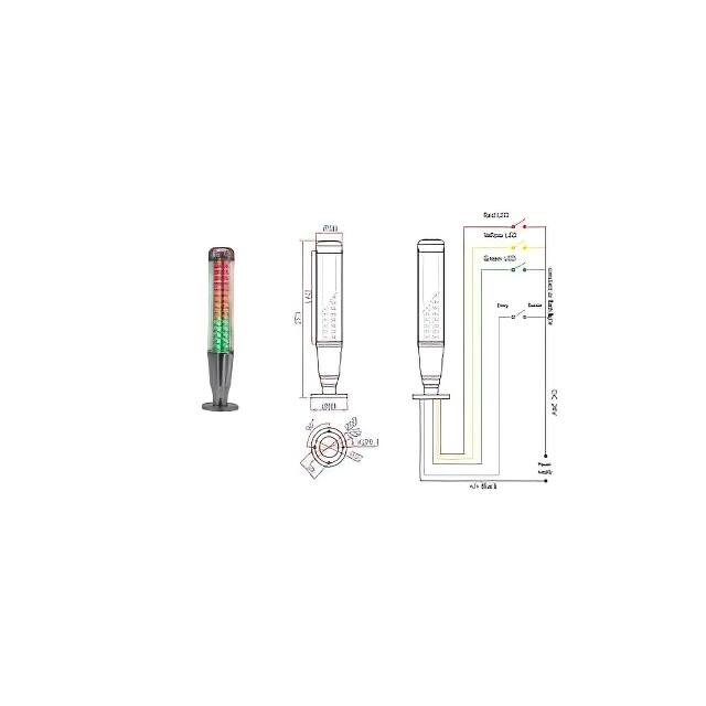 OMI1-301-FN-RYG LED MULTI-FUNTIONAL SIGNAL LIGHT