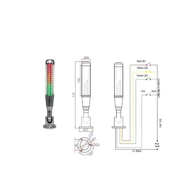 OMC1-301-BN-RYG LED MULTI-FUNTIONAL SIGNAL LIGHT