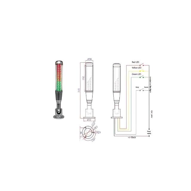 OMC1-301-FN-RYG LED MULTI-FUNTIONAL SIGNAL LIGHT
