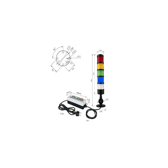 BMSL2-501BN-RYGBW LED MULTI-FUNTIONAL SIGNAL LIGHT