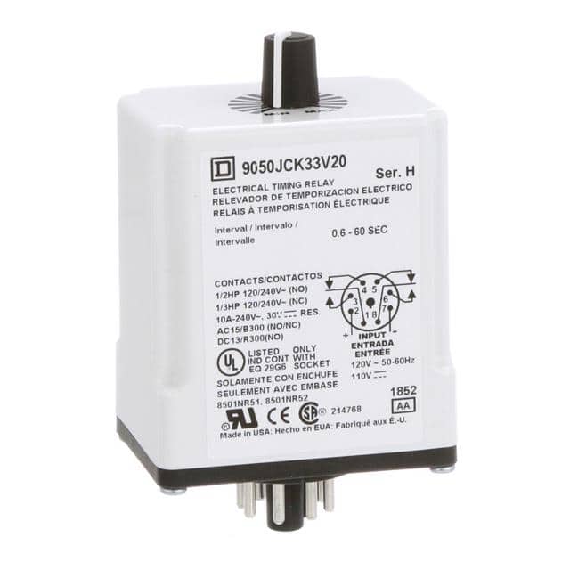 9050JCK33V20 TIMING RELAY, TYPE JCK, PLUG IN,