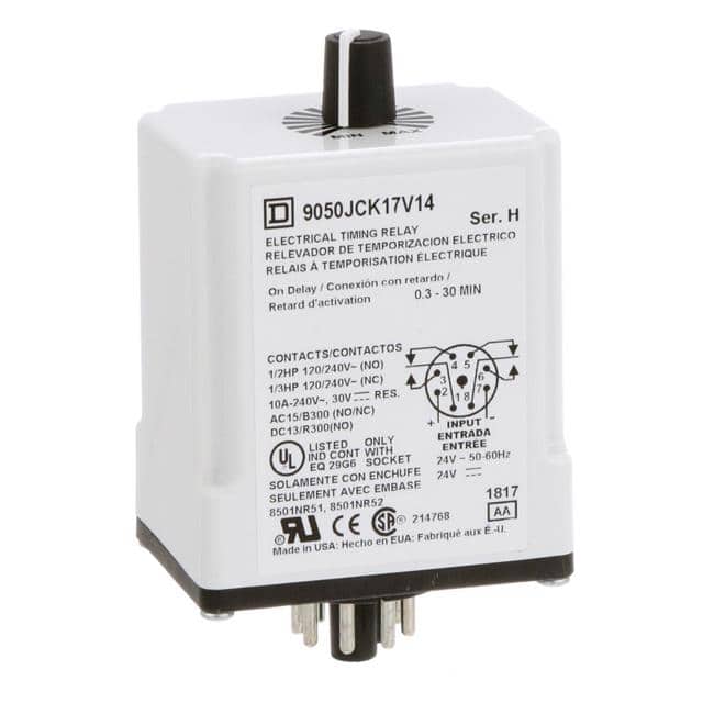 9050JCK17V14 TIMING RELAY, TYPE JCK, PLUG IN,