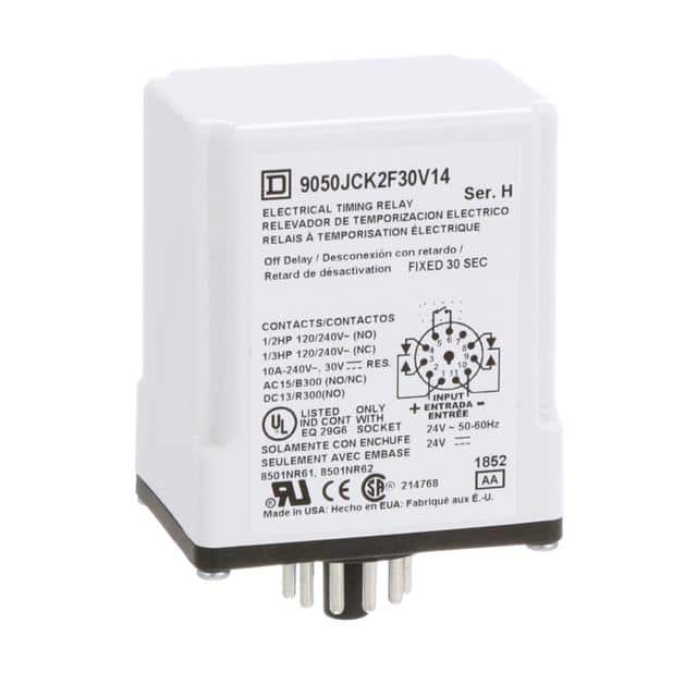 9050JCK2F30V14 TIMING RELAY, TYPE JCK, PLUG IN,