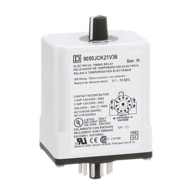 9050JCK21V36 TIMING RELAY, TYPE JCK, PLUG IN,