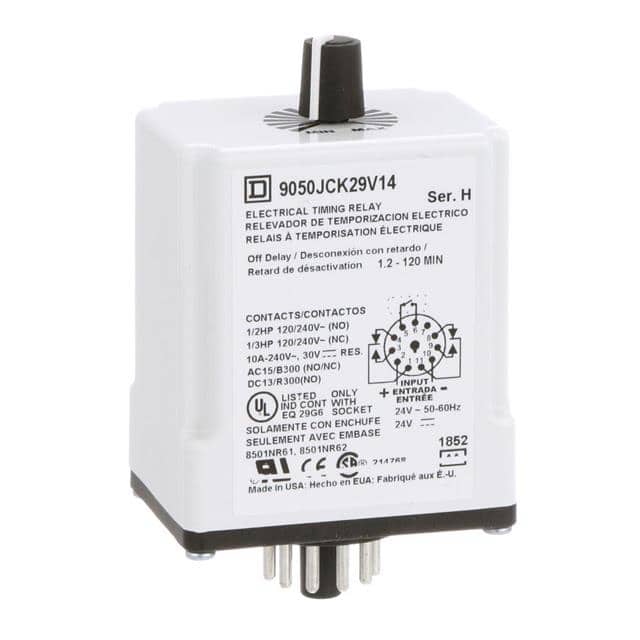 9050JCK29V14 TIMING RELAY, TYPE JCK, PLUG IN,
