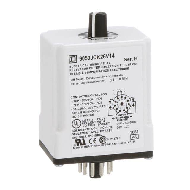 9050JCK26V14 TIMING RELAY, TYPE JCK, PLUG IN,